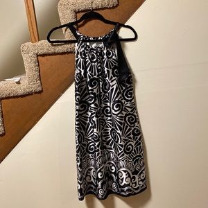 Black and white satin dress, size 4